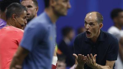 Tuchel durante el partido de Inglaterra ante Argentina en las semifinales del Mundial 2026.