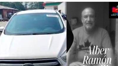 A la izquierda, el carro que compró Alber Ramón Bustillo, el hombre que murió frente a la terminal de buses de San Pedro Sula.