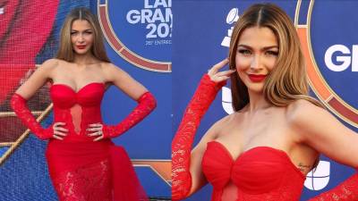 Migbelis Castellanos, exreina de belleza, modelo, actriz y animadora venezolana, arribó a la alfombra roja de los premios Latin Grammy 2025 y se ha convertido ya en una de las más hermosas de esta edición de los premios de la música latina.