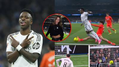 Las imágenes más curiosas de la goleada del Real Madrid (4-1) contra la Real Sociedad en la Liga Española con un Vinicius brillante en el Bernabéu, donde se conoció el motivo de la ausencia de Mbappé y una hondureña cautivó.