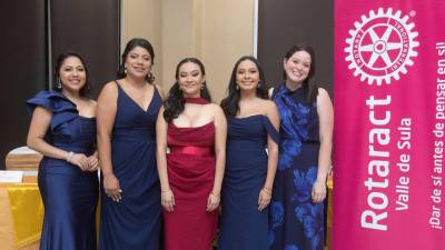 La nueva Junta Directiva del Club Rotaract Valle de Sula para el periodo 2026-2027, está conformada por: María Fernanda Cubero (macero), Astrid Bustillo (tesorera), Andrea Muñoz (presidenta), Camila Muñoz (vicepresidenta) y Graciela López (secretaria).