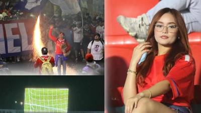 Las imágenes del ambientazo que se vive en el Clásico de la Triangular A entre Olimpia y Motagua en el estadio Nacional Chelato Uclés de Tegucigalpa.
