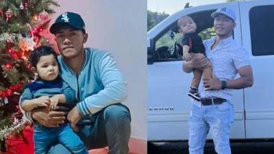 Fotos en vida de Orlin Dariel Rodríguez y su pequeño Jared, los dos hondureos que murieron atropellados en Alabama.