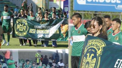 Las imágenes de los homenajes que han brindado al fallecido presidente de Marathón, Orinson Amaya, en la previa del partido de los verdes contra el Olancho FC en el estadio Yankel Rosenthal.