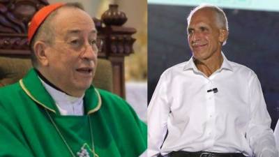Fotografía del cardenal Óscar Andrés Rodríguez y el presidente electo, Nasry Asfura.