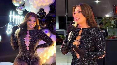 La querida y excéntrica presentadora de televisión Milagro Flores arribó a sus 32 años y fue sorprendida con una mega fiesta de cumpleaños por sus amigos.