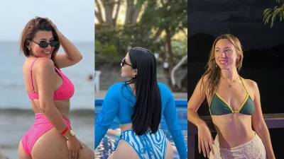 Las bellas periodistas deportivas y presentadoras hondureñas disfrutaron del Feriado Morazánico en las playas de Honduras. Una linda española cautivó en un pueblo.