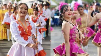 Con sus vistosos trajes y coordinadas coreografías, bellas palillonas pusieron color y ritmo a los desfiles 2026 por los 205 años de Independencia de Honduras.