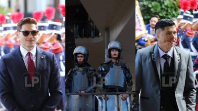 Un cuantioso contingente de seguridad resguarda la zona periférica al Congreso Nacional este martes, 27 de enero de 2026, previo a la toma de posesión de Nasry Juan Asfura Zablah como presidente de Honduras.