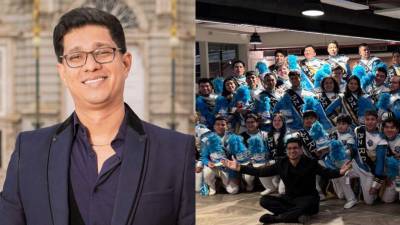 Joel Velásquez, un hondureño de 36 años, se convirtió en noticia internacional después de dirigir a la Banda de Marcha Honduras 504 durante la histórica presentación de Daddy Yankee y Bizarrap en el estadio Santiago Bernabéu, en Madrid, España.