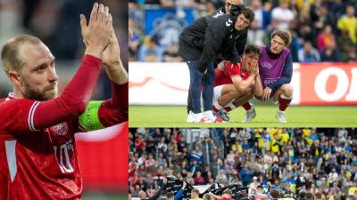 Christian Eriksen volvió a dar el susto en pleno partido tras desplomarse en el amistoso de Dinamarca ante Ucrania este domingo.