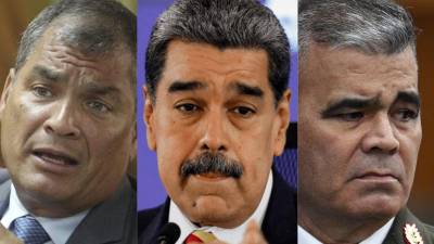 Rafael Correa, Nicolás Maduro y Vladimir Padrino, tres de los grandes perdedores de la izquierda internacional de las elecciones en Honduras.