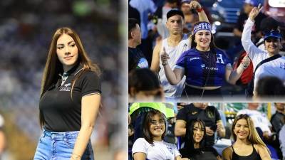 Las hermosas chicas hondureñas y nicaragüenses que adornan el partido entre Nicaragua y Honduras en el estadio Nacional de Fútbol de Managua.