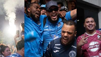 ¡Fiesta azul! Así se vivió el banderazo de Motagua previo a la final ante Mararthón este domingo en el Nacional.