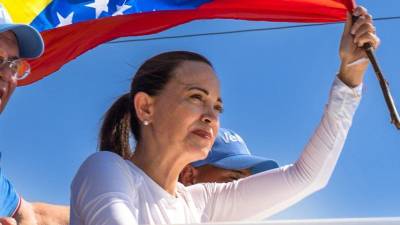 Fotografía de archivo de María Corina Machado durante las elecciones de Venezuela.