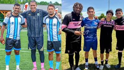 Futbolistas activos y otros retirados de la Liga Nacional de Honduras participaron en un torneo de fútbol burocrático en Estados Unidos.