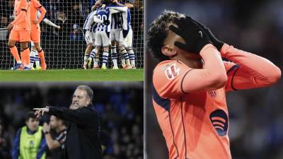 En imágenes la dolorosa derrota que sufrió el Barcelona (2-1) contra la Real Sociedad en Anoeta por la jornada 20 de la Liga Española 2025-26.
