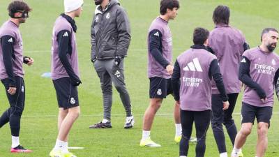 Los jugadores del Real Madrid realizaron el último entrenamiento antes del partido contra el Levante.