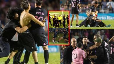Lionel Messi estuvo en Puerto Rico jugando un amistoso con el Inter Miami y se vivió un caos por el ingreso de aficionados a la cancha. El argentino fue tacleado y terminó en el suelo.