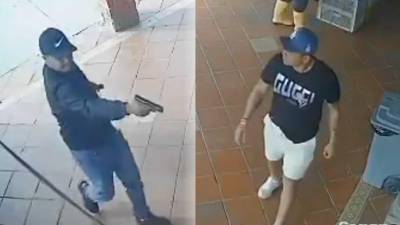 Momento en el que sicario le dispara al futbolista Mario Pineida del Barcelona SC de Guayaquil.