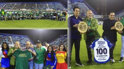 El Marathón celebra su centenario en partido internacional contra el Pachuca de México y rindió homenaje a leyendas verdolagas en una fiesta en el estadio Morazán.