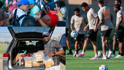 Así fue el penúltimo entrenamiento de la Selección de Honduras en Houston antes del partido amistoso contra Argentina. Ambientazo con aficionados, regalos, pan de coco, gifiti y famoso youtuber sorprendió.