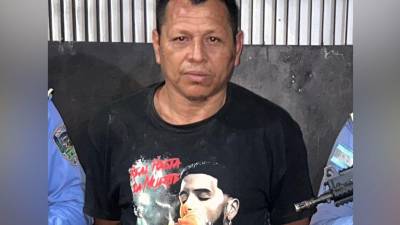 Alias Chore, de 47 años de edad, presentado por la Dipampco en San Pedro Sula.