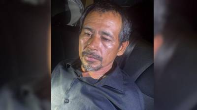 Momentos de la captura del sospechoso Benjamin Milla Paz, de 51 años de edad.