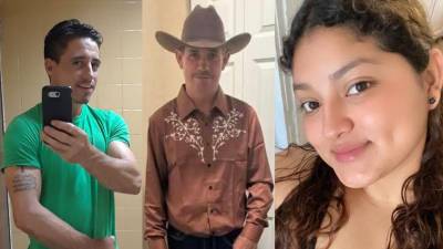 Fotos en vida de los hermanos Sergio y Selvin Chacón. A la derecha, Karen Bautista. Ellos fueron los tres hondureños que fueron asesinados en una floristería de San Antonio, Texas.