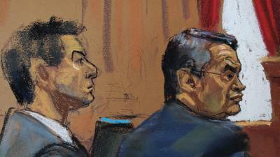 El expresidente de Honduras, Juan Orlando Hernández, en el primer día del juicio por narcotráfico.