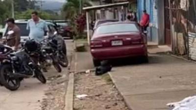 Escena del crimen donde un hondureño mató a su esposa en Catacamas, Olancho (Honduras).