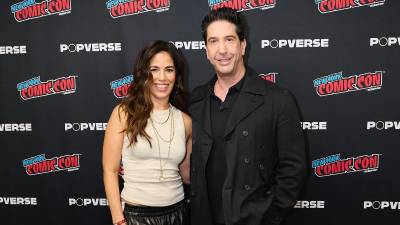 David Schwimmer y Ana Ortiz promocionando “Goosebumps”.