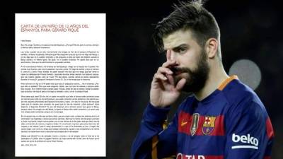 A Gerard Piqué le escribió un niño de 12 años una carta.