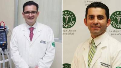 Los médicos Óscar Díaz y Fernando Valerio, quienes junto al doctor Miguel Sierra, crearon el tratamiento Catracho en Honduras.