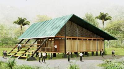 Propuesta de un módulo de aula diseñado por un conjunto de arquitectos para las escuelas del Plan Selva. Programa expuesto en la Bienal de Arquitectura de Venecia.