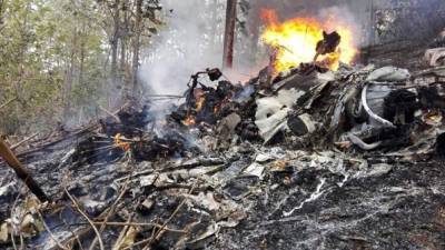 Los restos de la avioneta se incendiaron tras el accidente, dificultado identificar los restos de las personas que viajaban a bordo.