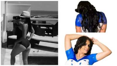 Una aficionada hondureña ha levantado suspiros por su amor a la Selección de Honduras pintándose la camisa de la Bicolor.