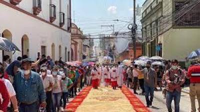 Una actividad religiosa de Semana Santa.