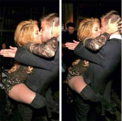 Shakira le da un apasionado beso a Piqué en los Billboards