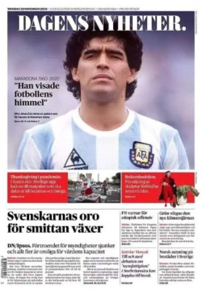 El diario Dagens Nyheter de Suecia - 'Él mostró el cielo del fútbol'.