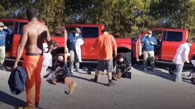 En un video aficionado filmado justo después de la tragedia y publicado en línea, el policía explica a colegas que llegaron al lugar que Walker se arrojó sobre su auto.