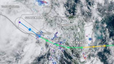 Imagen de satélite de la trayectoria actual de la ahora depresión tropical, antes tormenta Julia.