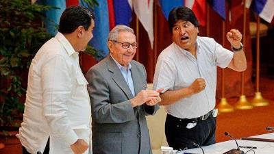 Nicolás Maduro, Raúl Castro y Evo Morales han sido promotores del Foro de Sao Paulo.