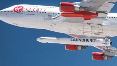El cohete 'LauncherOne' fue lanzado desde un Boeing 747 especialmente adaptado.