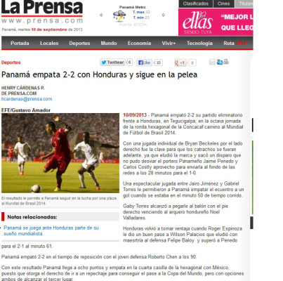 'Panamá amargó a los hondureños' destaca la prensa canalera