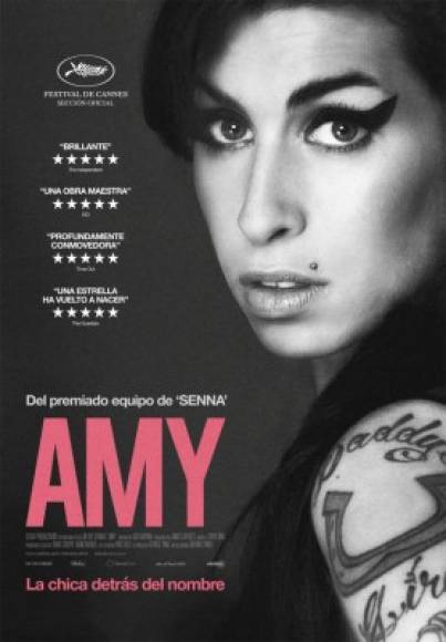 Amy (2015) <br/>El relato sobre la vida de la cantante Amy Winehouse (1983-2011) fue dirigido por Asif Kapadia.<br/>La cinta donde se plasmó desde el nacimiento de la estrella británica del soul hasta sus severos problemas con el alcohol y las drogas, así como el comportamiento de su padre, que siempre demostró interés por vender mediáticamente la vida de la estrella, fue reconocido con el premio Óscar como Mejor Documental de 2015. <br/>