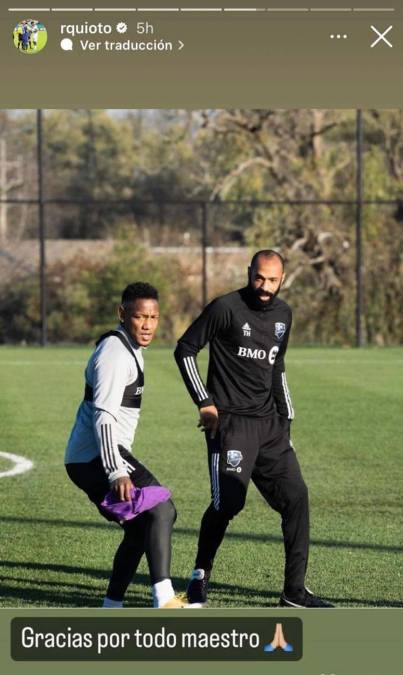 El delantero hondureño también agradeció al exfutbolista francés Thierry Henry, quien fue entrenador del CF Montreal y dirigió a Romell Quioto.