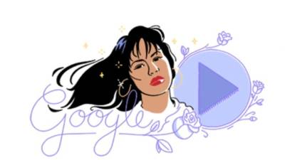 Selena Quintanilla en el doodle de Google.