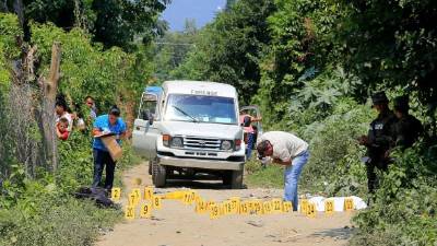 Los dos cadáveres quedaron tirados en lugares dispersos de la invasión Paz de Cristo, sector Bográn.