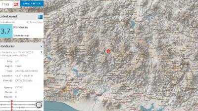 Epicentro del sismo a 27 kilómetros de distancia de La Esperanza, cabecera departamental de Intibucá.